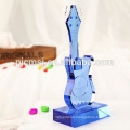 Crystal bule Glass Guitar Musical Instrument for Home Decorations & Gifts.crystal guitar model